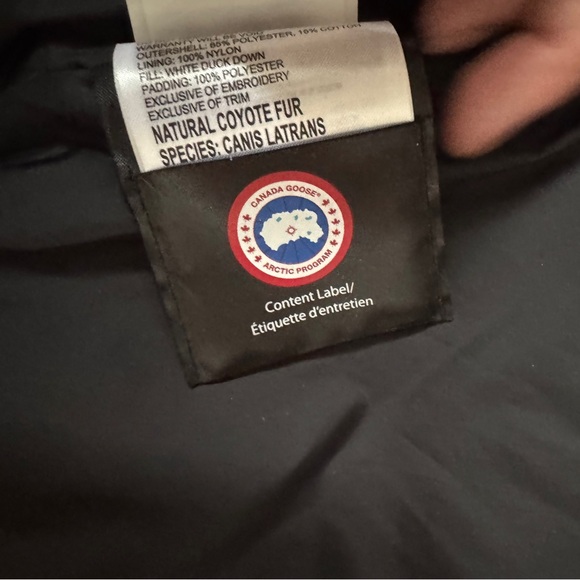 Canada Goose Long Black Parka with Red Logo - Picture 7 of 16